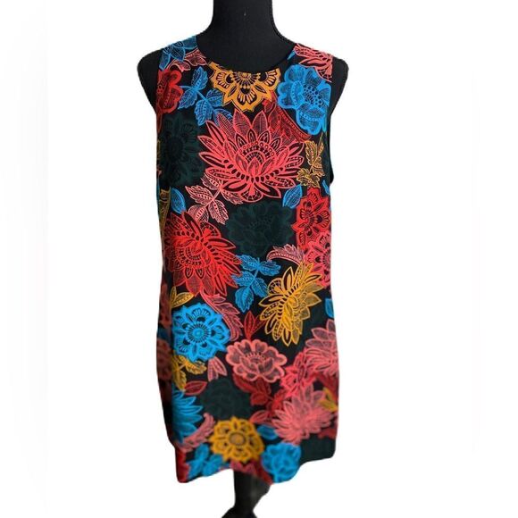 #206  CECE Bold Print Floral Dress - Picture 1 of 8